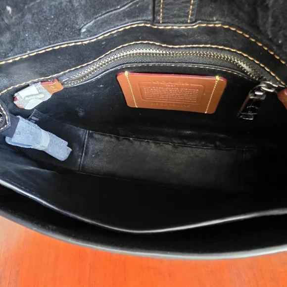 Coach 38482 1941 Saddle 23 Crossbody Patchwork Black Suede Leather Bag - Picture 13 of 16